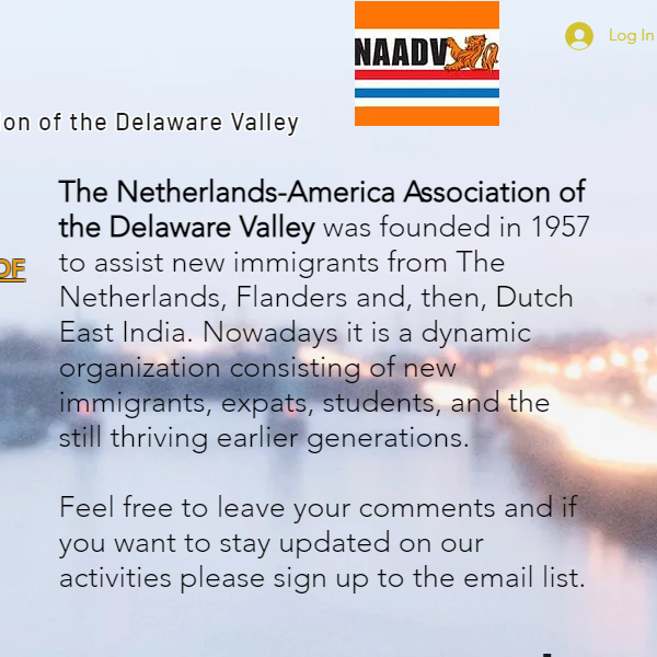 Netherlands-America Association of the Delaware Valley - Dutch organization in Malvern PA